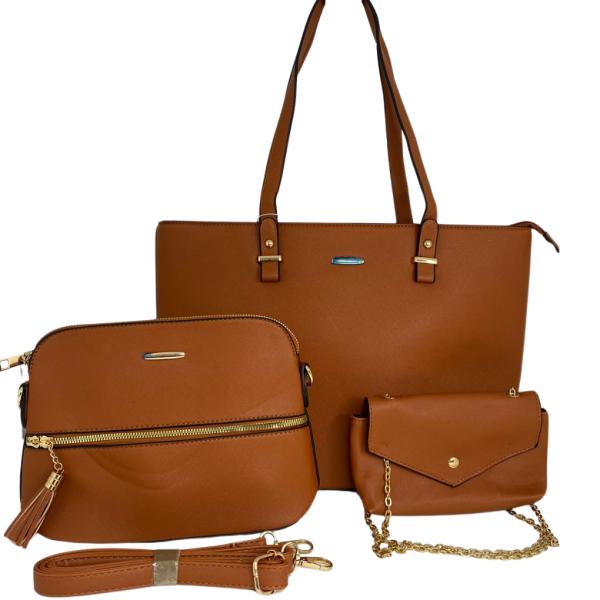 BOLSO 3 EN 1 PARA DAMA F2004-1 CAFE