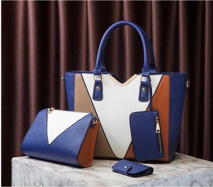 BOLSO 3 EN 1 PARA DAMA F20808 AZUL TRICOLOR