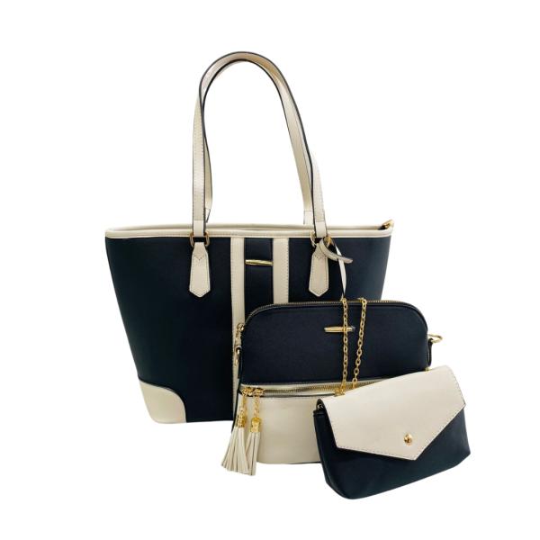 BOLSO 3 EN 1 PARA DAMA F21516 NEGRO/BLANCO