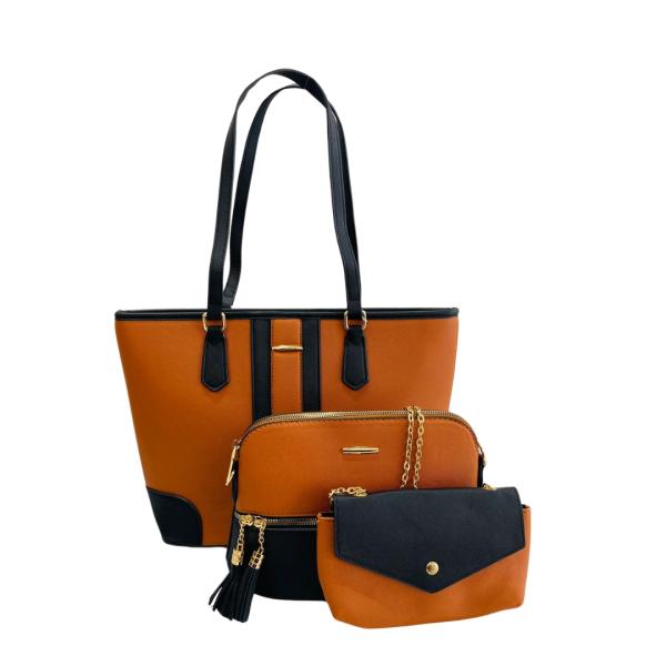 BOLSO 3 EN 1 PARA DAMA F21516 CAFE/NEGRO