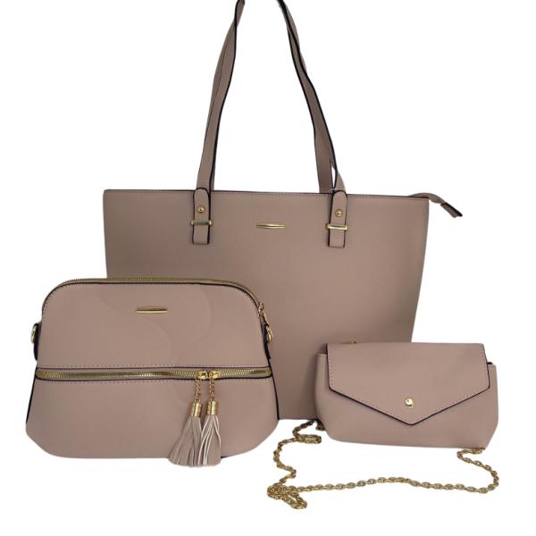 BOLSO 3 EN 1 PARA DAMA F2004-1 ROSADO