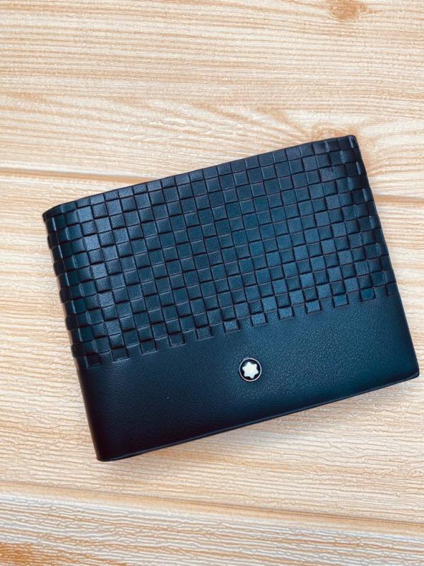 BILLETERA MARCA PARA CABALLERO MONT BLANC MODELO 9166 NEGRO