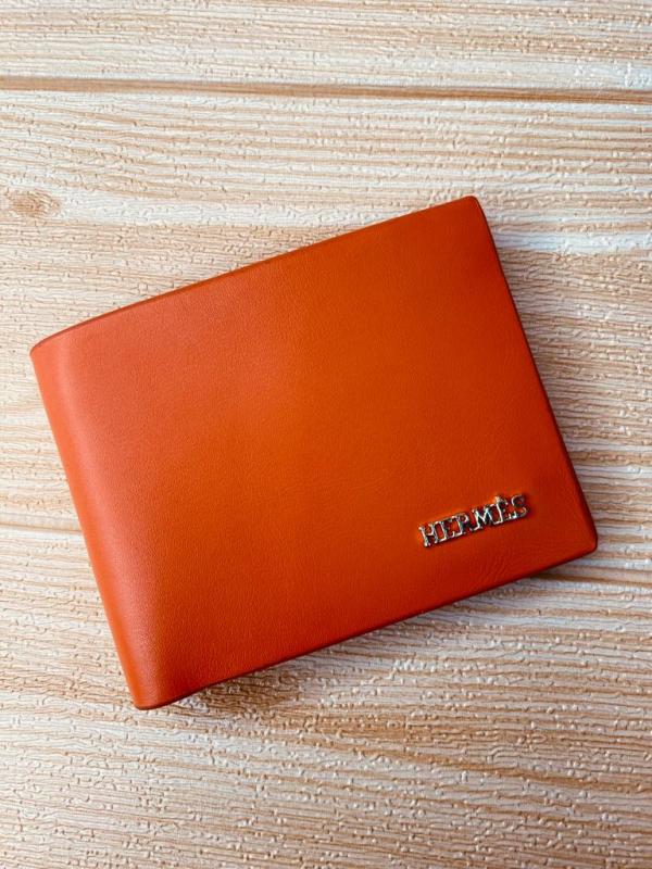 BILLETERA MARCA PARA CABALLERO HERMES MODELO 9243 NARANJA