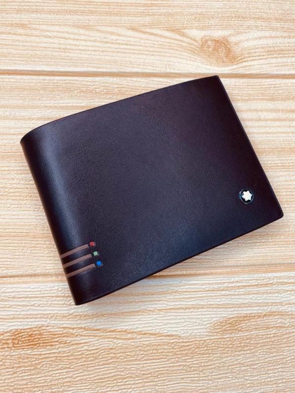 BILLETERA MARCA PARA CABALLERO MONT BLANC MODELO 8037 CAFE