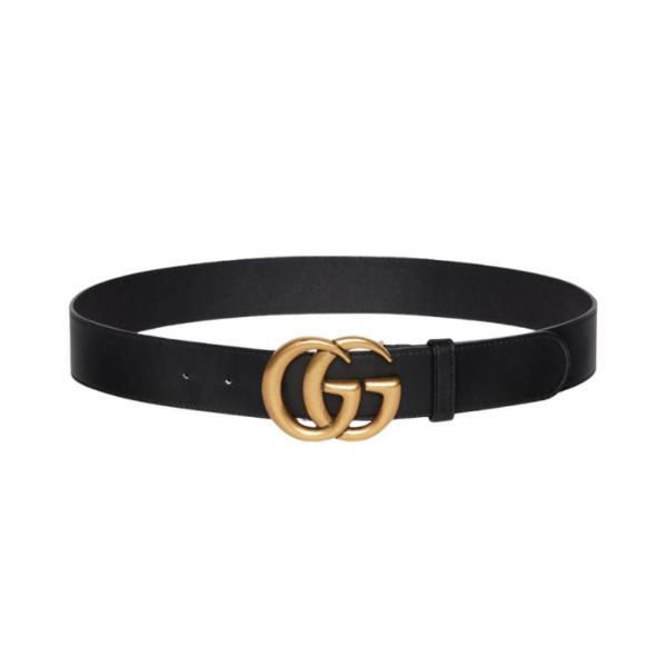 FAJA NEGRA MARCA GUCCI HEBILLA INICIALES GG/GRANDE DORADA