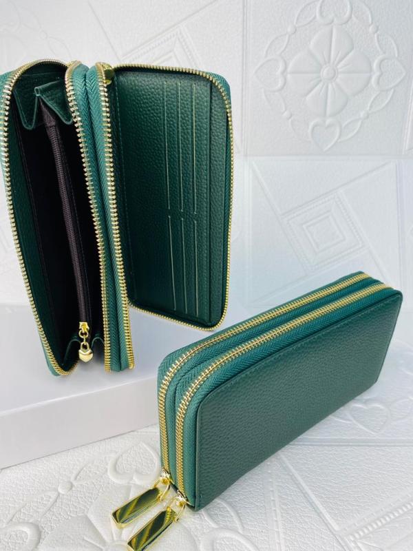 BILLETERA DE CUERO PARA DAMA 6918 VERDE