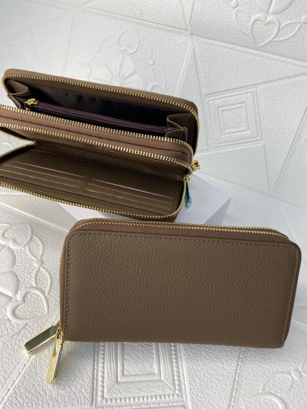 BILLETERA DE CUERO PARA DAMA 6918 KHAKI