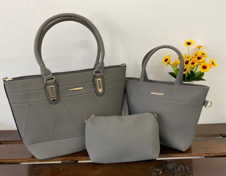 BOLSO 3 EN 1 PARA DAMA 0086 GRIS