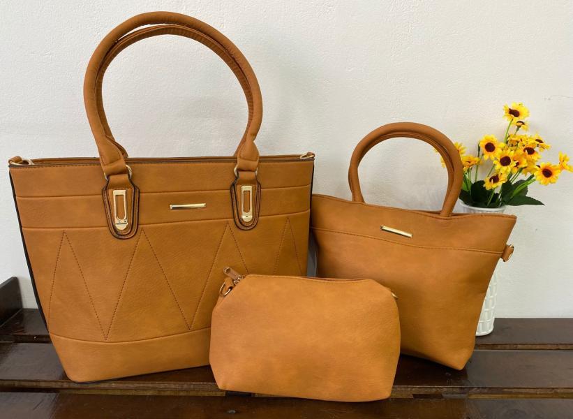 BOLSO 3 EN 1 PARA DAMA 0086 CAFE CLARO