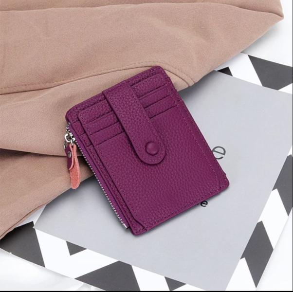 BILLETERA DE CUERO PARA DAMA 2210 MORADO