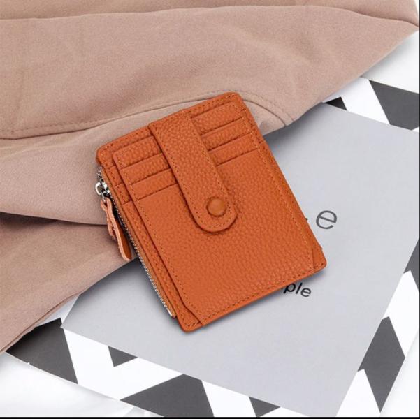 BILLETERA DE CUERO PARA DAMA 2210 NARANJA