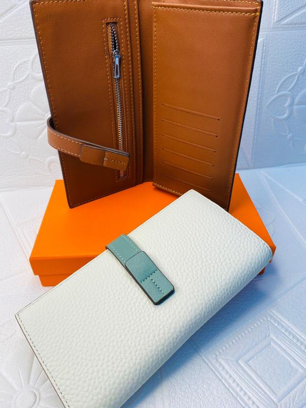 BILLETERA DE CUERO PARA DAMA 6989 BLANCO/VERDE