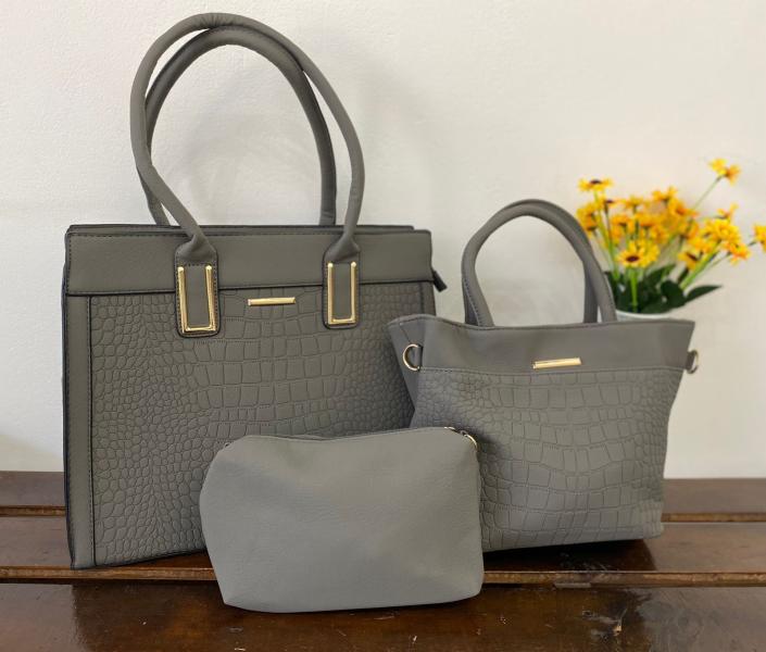 BOLSO 3 EN 1 PARA DAMA 8818 GRIS