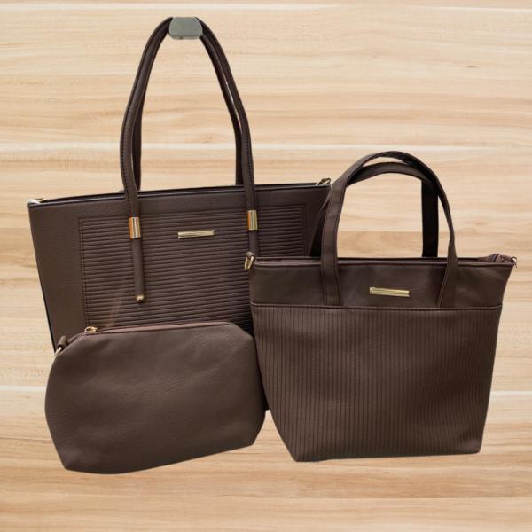 BOLSO 3 EN 1 PARA DAMA 0052 CAFE OSCURO