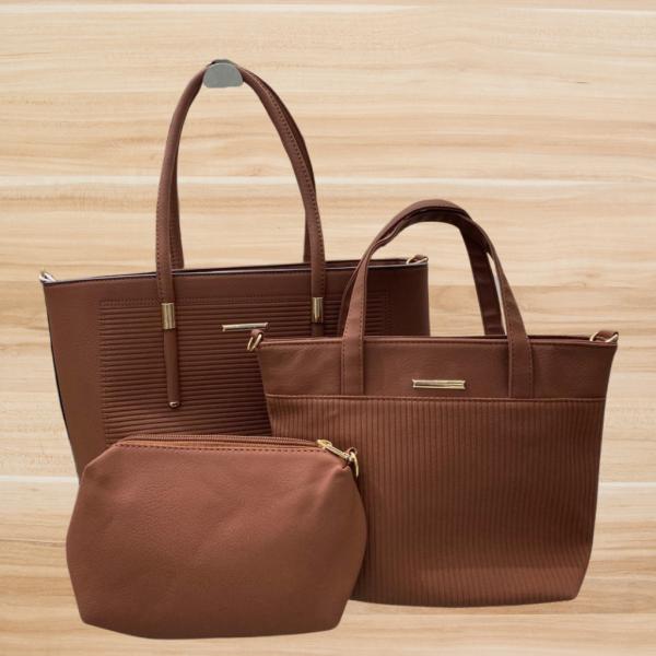 BOLSO 3 EN 1 PARA DAMA 0052 CAFE CLARO