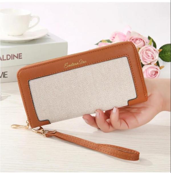 BILLETERA  PARA DAMA C079-112 CAFE/BLANCO