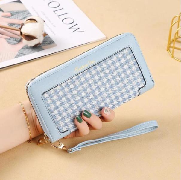 BILLETERA  PARA DAMA C079-112 CELESTE/AZUL