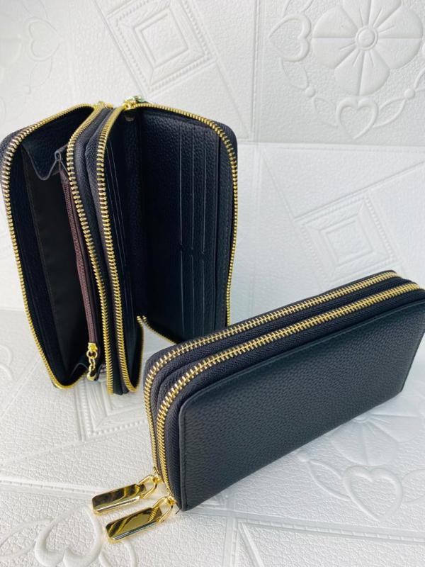 BILLETERA DE CUERO PARA DAMA 6918 NEGRO