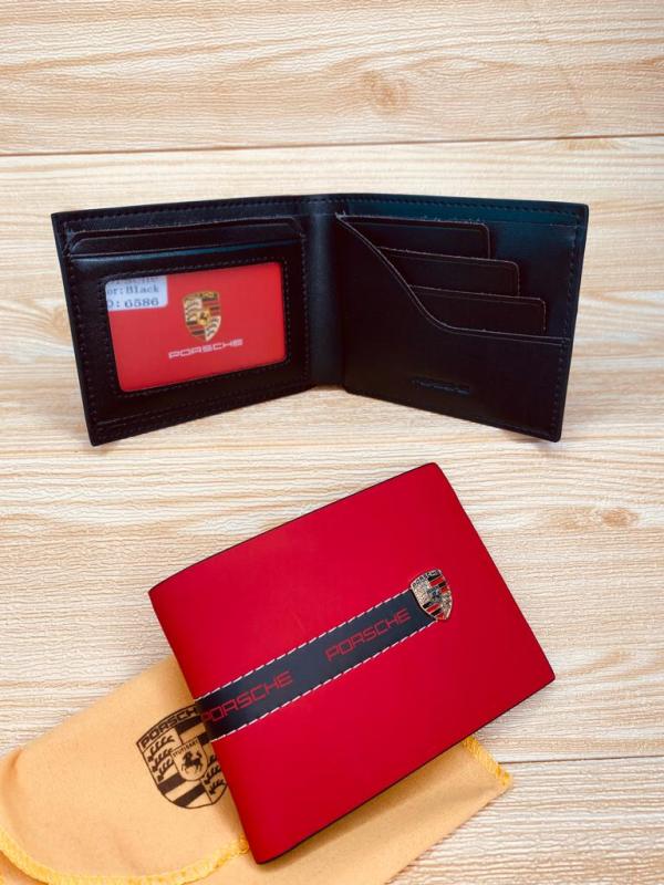 BILLETERA CABALLERO MARCA PORSCHE 6586 ROJO
