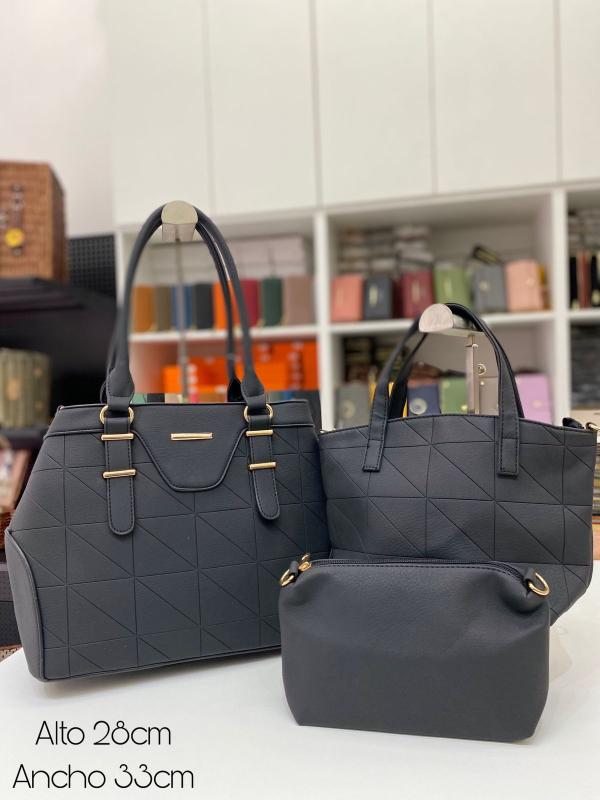BOLSO 3 EN 1 PARA DAMA 6121 NEGRO