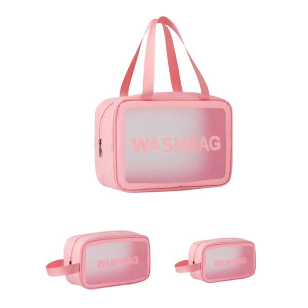 SET DE NECESER 3 EN 1 ROSADO