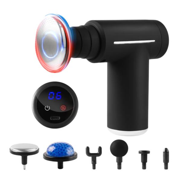 MINI MASAJEADOR DE COMPRENSION CALIENTE 8.4V1800mAH NEGRO