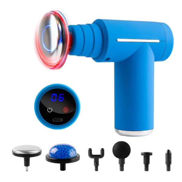 MINI MASAJEADOR DE COMPRENSION CALIENTE 8.4V1800mAH AZUL
