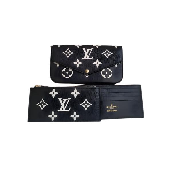 SET DE BILLETERA 3 PIEZAS PARA DAMA  DISE&Ntilde;O LOUIS VUITTON NEGRO