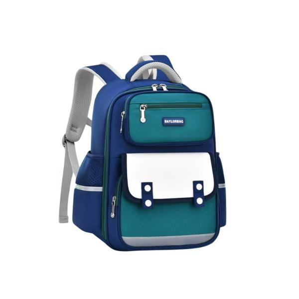BOLSO ESCOLAR CON DISE&Ntilde;O MODELO 6383 AZUL/VERDE