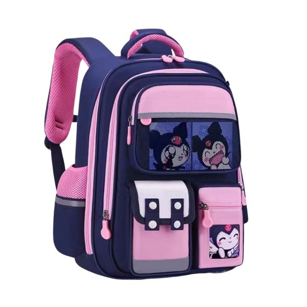 BOLSO ESCOLAR CON DISE&Ntilde;O MODELO 1507 AZUL/ROSADO