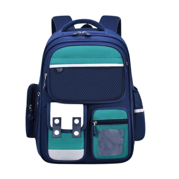 BOLSO ESCOLAR CON DISE&Ntilde;O MODELO 1507 AZUL/VERDE
