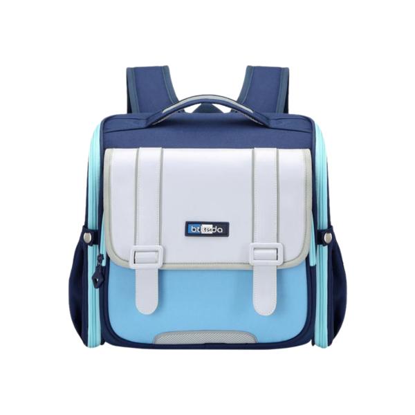BOLSO ESCOLAR CON DISE&Ntilde;O MODELO 5166 AZUL/GRIS