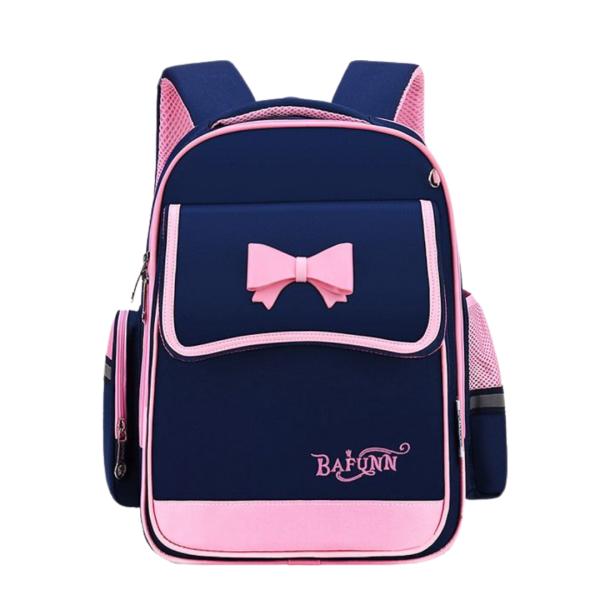 BOLSO ESCOLAR CON DISE&Ntilde;O MODELO 1520 AZUL/ROSADO