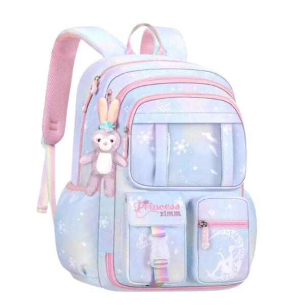 BOLSO ESCOLAR CON DISE&Ntilde;O MODELO 8801 CELESTE