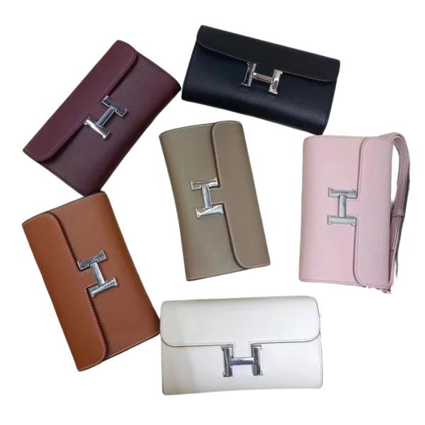 BILLETERA PARA DAMA  DISE&Ntilde;O HERMES MODELO CIERRE H BEIGE