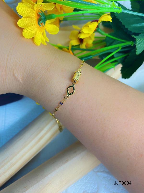 PULSERA DE ACERO DORADO CILINDRO/LV