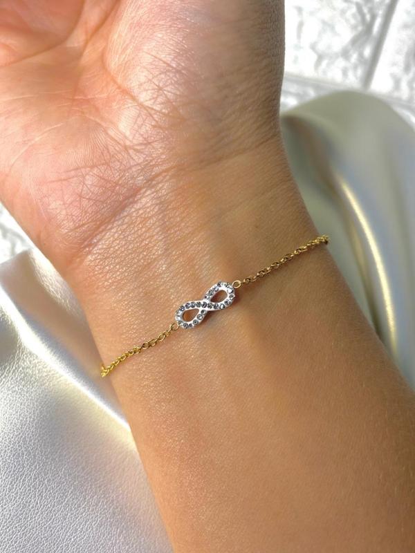 PULSERA DE ACERO DORADA INFINITO