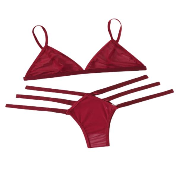CONJUNTO LENCERIA  YUMMY MODELO YMYD012207 VINO L
