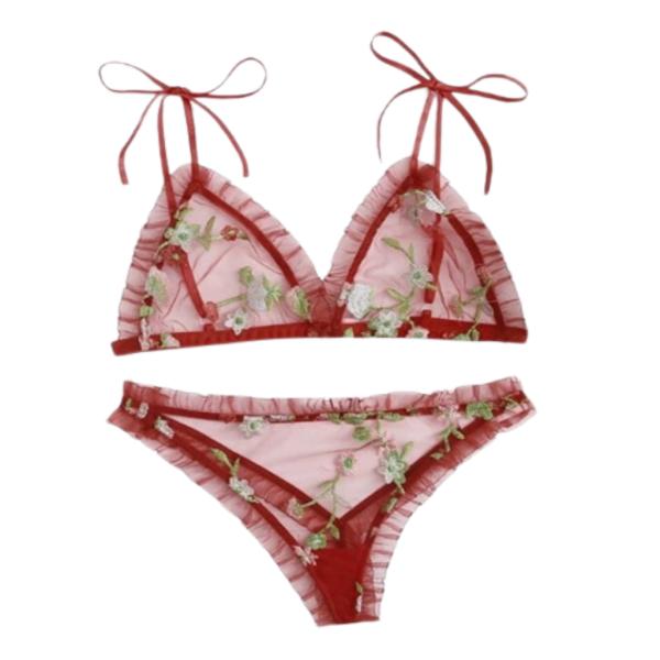 CONJUNTO LENCERIA YUMMY MODELO YMYD151910 ROJO L Y XL