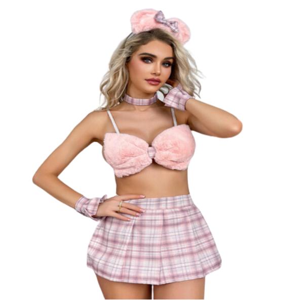 DISFRAZ LENCERIA DISE&Ntilde;O OREJAS DE PELUCHE YUMMY MODELO YMBY600522 ROSADO M