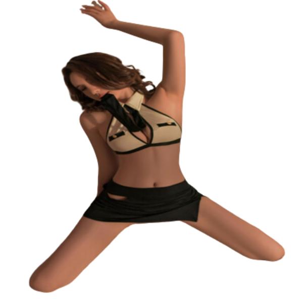 DISFRAZ LENCERIA DISE&Ntilde;O PILOTO YUMMY MODELO YMDM827418 BLANCO/NEGRO S