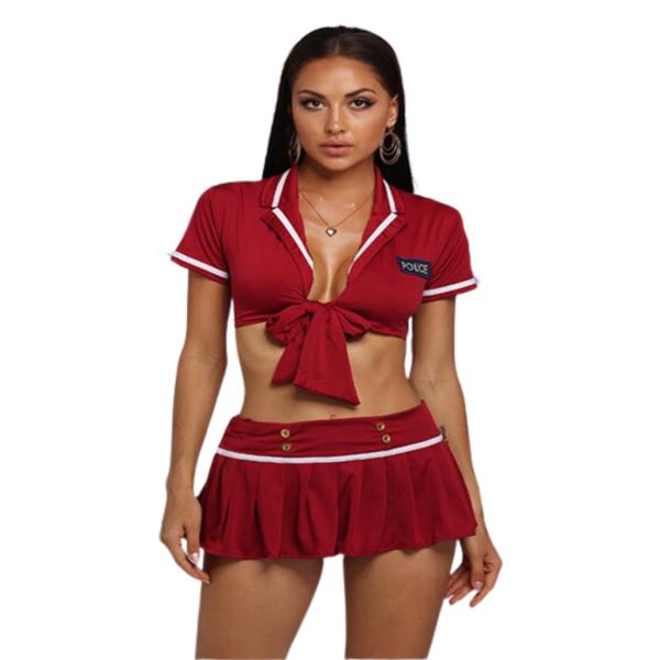 DISFRAZ LENCERIA DISE&Ntilde;O POLICIA YUMMY MODELO YMBY164819 ROJO  S