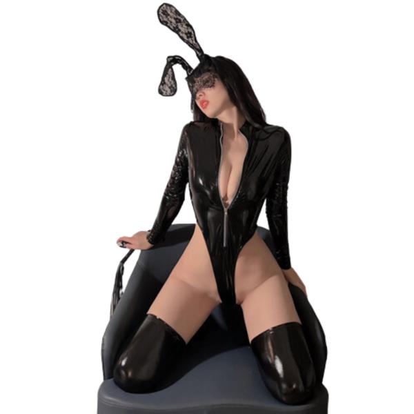 DISFRAZ LENCERIA DISE&Ntilde;O CONEJITA YUMMY MODELO YMGY200124 NEGRO XL