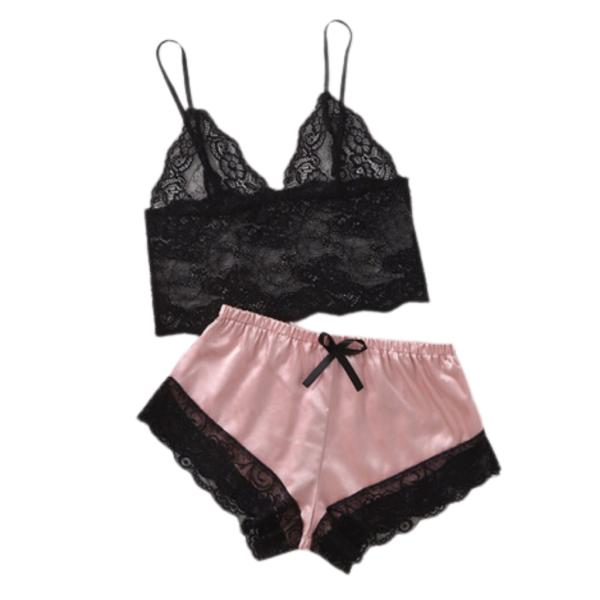 PIJAMA SEXY YUMMY MODELO YMGR154218 ROSADO/NEGRO L