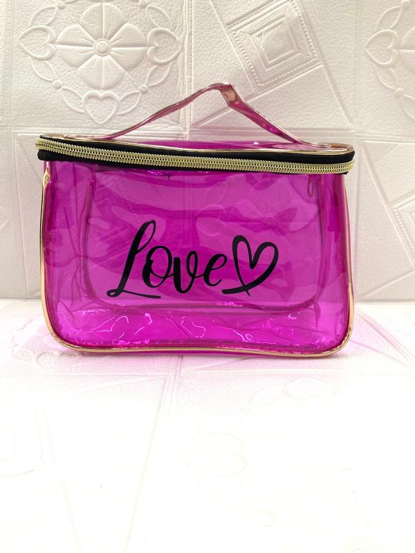 NECESER DISE&Ntilde;O LOVE PLASTICO MODELO 251-6 FUCSIA