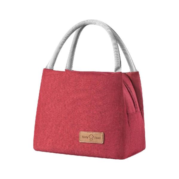 LONCHERA COLOR LISO WM523 TAMA&Ntilde;O 27X16X19CM ROJO