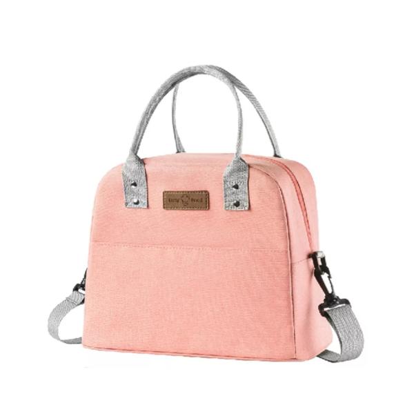 LONCHERA COLOR LISO CON ASA LARGA WM525 ROSADO