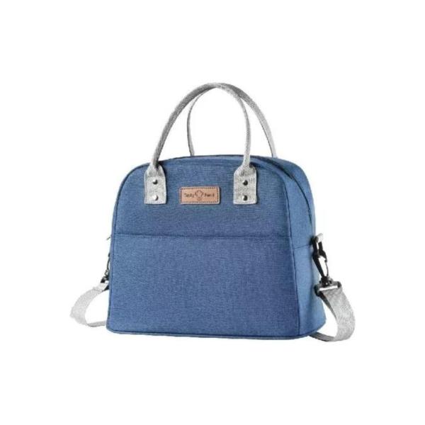 LONCHERA COLOR LISO CON ASA LARGA WM525 AZUL