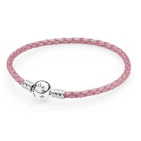 BRAZALETE CUERO DOBLE PANDORA ROSADO