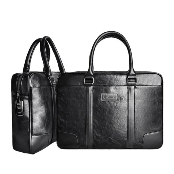 BOLSO DE MANO EJECUTIVO CON CIERRE HUELLA MODELO 14096 COTECI NEGRO